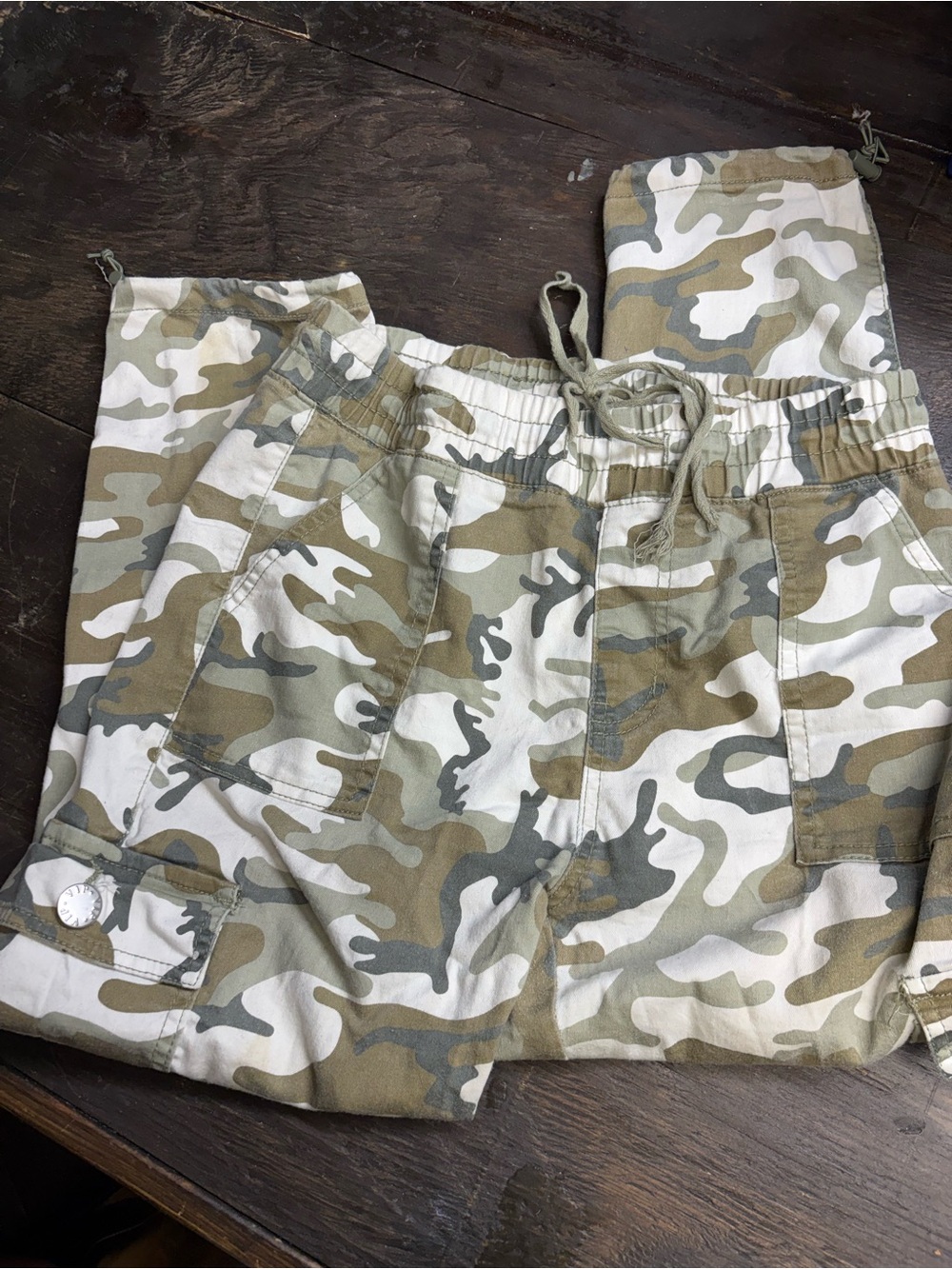 VIP Kids Camo Cargo Joggers - White, Tan, Gray